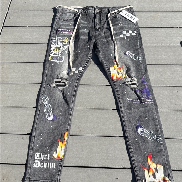 Graphic Black Skinny Jeans